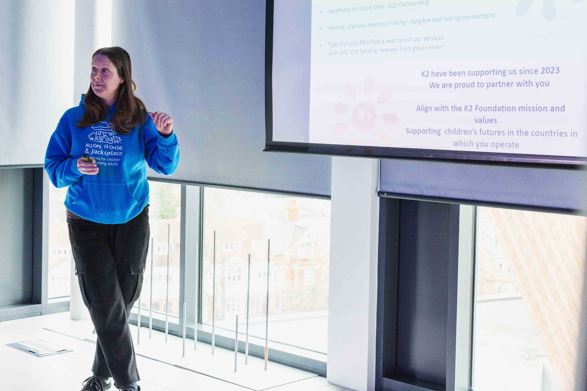 Lynda Crook from the Corporate Partnerships team at Naomi House & Jacksplace